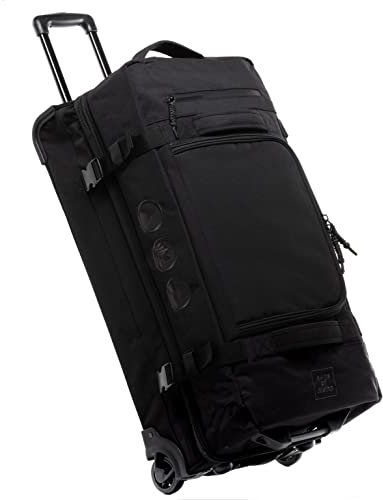 XXL Reisetasche mit 2 Rollen Kane Rollkoffer 80 cm Koffer Sporttasche Reise-Trolley recyceltes Meeresplastik 140L, schwarz