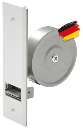 BAUHELD® Avvolgitore per tapparelle da incasso [Made in Germany] – Maxi avvolgitore in acciaio – per tapparelle 23 mm [senza cinghia] – Avvolgitore per tapparelle con copertura bianca – Distanza tra i