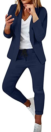 Tailleur Donna Eleganti Taglie Forti Moda Business OL Formale Maniche Lunghe Blazer Giacca Due Pezzi Set per Business Pantaloni da Completo Set Tute Donna Eleganti Lunghe