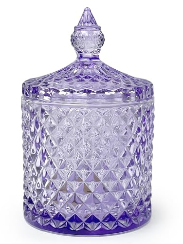 YILUSHENGHUA Colorful Crystal Glass Jar With Lid Candy Cookie Jars Jewelry Box Buffet Jar Biscuit Containers Food Storage Jar Decorative jar