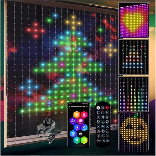 Curtain Fairy Lights, 2x2m 400 LEDs, Smart String Lights with App, Remote,Waterproof Diwali/Christmas Decorations, LED Garden Lights, Home/Room Decor, Bedroom Accessories, Indoor/Outdoor Lights