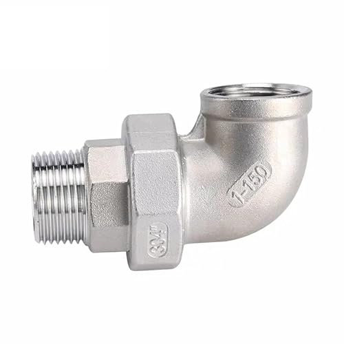 Bogen-Rohrverschraubung 1/4 3/8 1/2 3/4 90-Grad-Ellbogen-Gewindeverbinder Kupplung Verbindungsstück Rohrverschraubung for Rohr für Rohrverschraubungen(Male to Female,3/4)