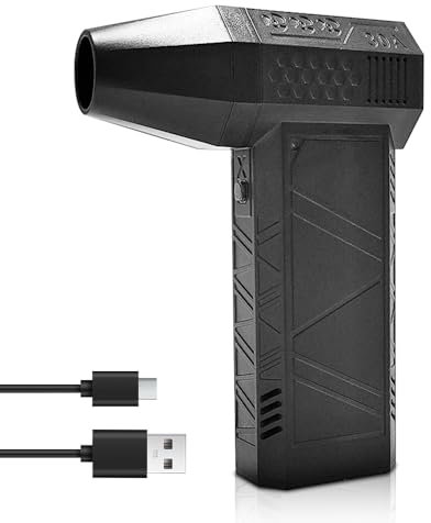 WDKXCN Jet Dry Mini Blower, 130000RPM Air Blower for Cleaning, Powerful Jet Hair Dryer with 3 Adjustable Speeds, Reusable Compressed Air Dusters for Computers Keyboard Snow Lose Leaves