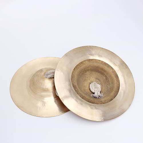 Gong chino de latón Feng Shui, Platillos de mano pequeños, platillos de dedo, 1 par, platillos tradicionales chinos, platillos de cabeza grande(Large)