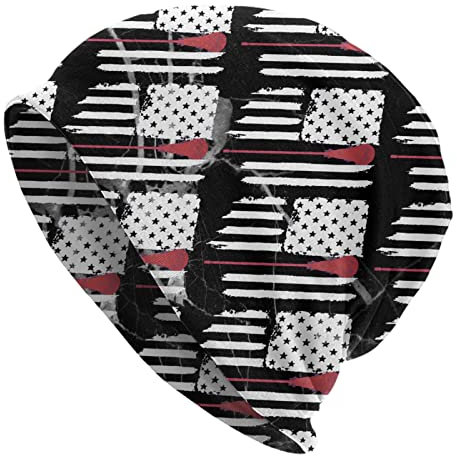 Unisex Slouchy Beanie Mütze Lacrosse-Flagge Amerikanische Flagge Sportmütze Klassische Wintermütze Bequeme Beanie Mütze Für Angeln Winter Skifahren