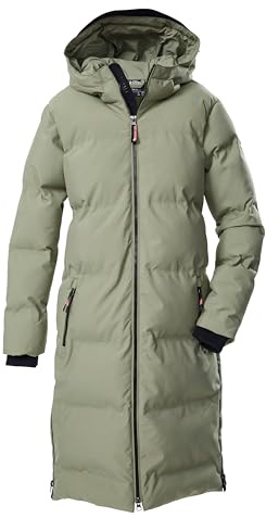 killtec Quiltad rock/funktionell kappa i dunlook med huva KOW 237 GRLS QLTD CT, sage, 176, 43595-000