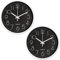 2 pezzi orologio da muro 20 cm, rologio da Parete Moderno Silenzioso, Circolare Facile Lettura, per Casa Soggiorno Ufficio Camera da Letto scuola cucina (Nero)