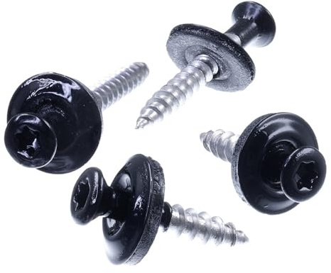 SECCARO Lot de 100 vis étanches 4,5 x 45 mm, RAL 9005 noir profond, acier inoxydable A2, rondelle d'étanchéité EPDM 15 mm, TX/six pans creux
