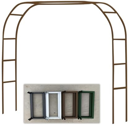 Generisch Rosenbögen Metall Torbogen Garten,Gartenbogen für Kletterpflanzen,Outdoor Rankhilfe Rankgitter Rankbogen Hochzeitsbogen mit Sockel Breit 1.4m,1.8m,2.4m,3.0m,3.5m(braune,L200xW40xH230cm)