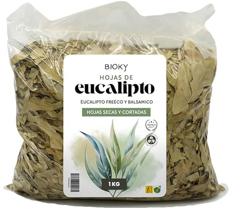 Hojas de Eucalipto Natural 1kg – Infusión y para Hacer Vahos, Balsámico