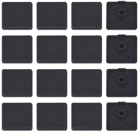 50 Pcs 30 x 30mm Black Aluminium Profile End Caps Plastic Furniture End Caps Square Tube Insert Cap for Aluminium Construction