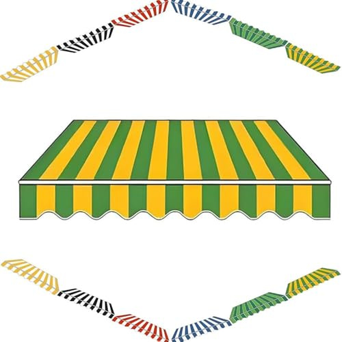 ZYXQQJ Tessuto di Ricambio per Tenda da Sole da Giardino con Retrattile Manuale 250 300 350 400 500 550cm Telo di Ricambio per Tenda da Sole A Bracci(Stripe 8,13x8ft/400x250cm)