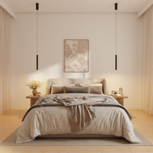 LUMIÈRE Design Dimmbare Pendelleuchte 'Hovaro' 1-flammig, LED Deckenleuchte für Schlafzimmer & Küche Hängeleuchte