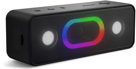 Ortizan Enceinte Bluetooth Puissante, Enceinte Portable Bluetooth 5.3, sans Fil avec Basses Puissantes, 24 Heures, Son Surround à 360 degrés, Appairage TWS, IPX6 AUX Porté de 20 m pour Fêtes Extérieur