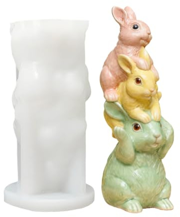 Sghtil Schokoladenform Osterhase, 3D-Formzubehör aus Silikon für Ostern – Betonformen für Bürodekoration | für Zement, Gips, Werkstätten, Aktivitäten, Handwerk, Schmuckherstellung