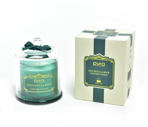 Candela profumata Patchouli & Spice 230g in campana di vetro – Profumo speziato e orientale – Idea regalo elegante