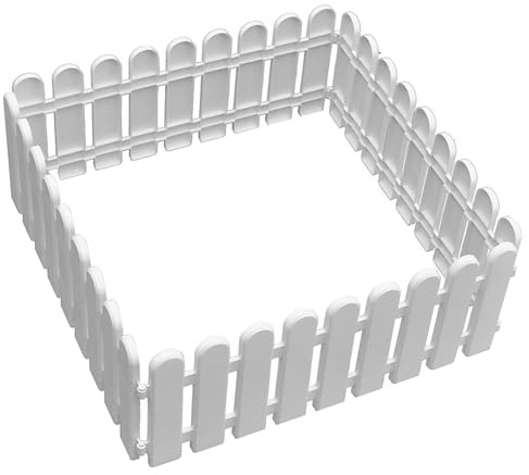 Staccionata, 4 pezzi Recinzione da giardino 19, 7x7, 9 '' Bordo del giardino Pannelli in plastica bianca Bordo decorativo del prato per aiuole Cortile Via Prato