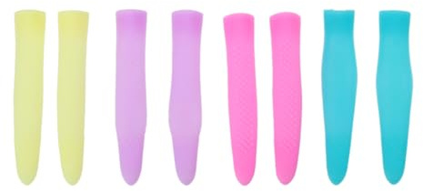 PAMINGONO Set 4 Paia Manicotti in Silicone Antiscivolo per Forbici Tagliacuticole, Copri Manico Leggero e Resistente per Manicure Ergonomica, Accessori Pratici per Cura Colore Casuale