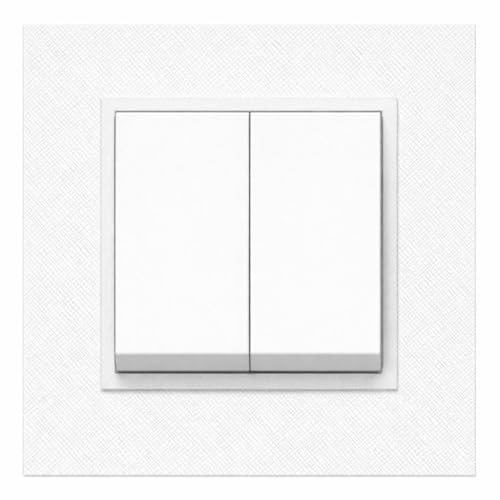 ILUMINASHOP ® Mecanismo pared Empotrable con Marco, 100-250V AC, Mecanismo Eléctrico 85x85mm, Fácil Instalación, Fácil de Limpiar (Interruptor Doble, Blanco PC)