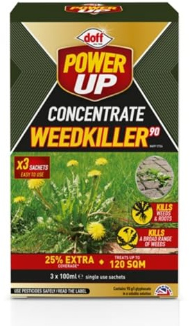 Concentrated Weedkiller, Systemic Weed Control, Kills Roots & Leaves, Garden Weed Remover for Paths, Patios & Driveways, Easy Mix Formula, (3 Sachets)