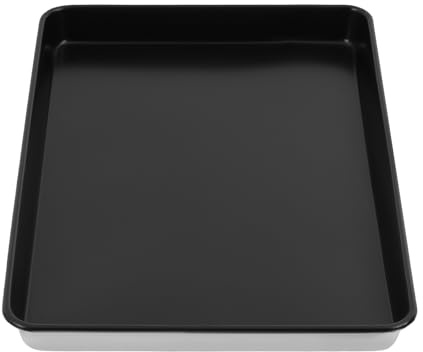 RUETERY Bakplåt 60 x 40 x 5 cm, rektangulär kakplåt av aluminiumlegering med non-stick-beläggning, svart, värmebeständig upp till 250 °C, ugnsplåt för pizza, kex, kakor och grönsaker