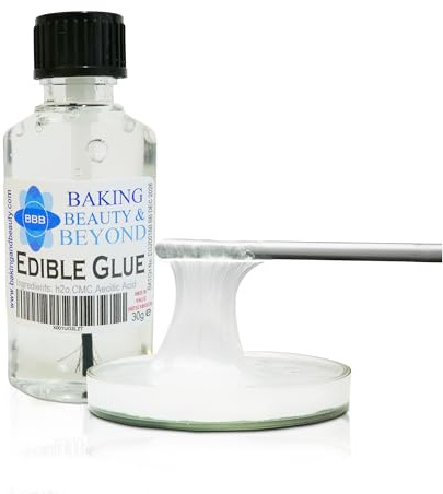 Baking Beauty and Beyond Professional Food Grade Edible Glue - Multi-Function, Super Strong, Pro Bakers Choice Glue Perfect for Icing, Sugarcraft, Baking, Food Craft, and Cake Decorations, (30gm)