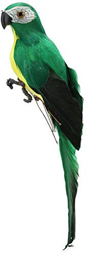 LWINGFLYER Christmas Artificial Parrot Lifesize Artificial Simulation Foam Feather Parrot Macaw Bird for Spring Apparel Epaulette Modern Home Garden Party Decoration (9.8/25cm) (Green)