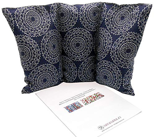 Coussins thermiques chaud et froid Mandalas blue - rempli de noyaux de cerise - coussin thérapeutique - 26x16cm - 330gr