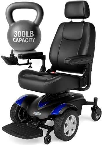 Vive Mobility Electric Wheelchair - Portable Power Transport Chair - Battery Powered, Lightweight, Foldable for Adults - Folding Motorized for Seniors - Comfortable Seat Cushion - Compact, All Terrain