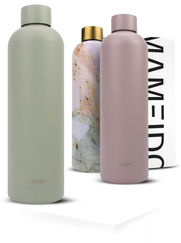 MAMEIDO Thermosflasche 750 ml, auslaufsichere Trinkflasche Edelstahl, Kohlensäure geeignet, BPA frei, Isolierflasche 12h heiß & 24h kalt (Desert Sage)