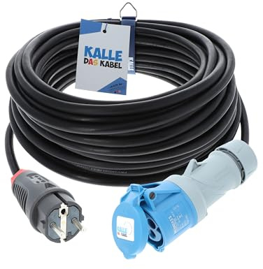 CEE Adapterleitung Kalle Blue SCHUKO Stecker auf CEE Kupplung (10 Meter, 3G 2,5mm²)