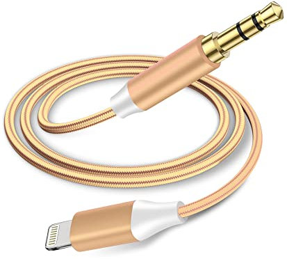 Wahbite Lightning to 3.5mm Audio Cable Compatible with iPhone 14/13/12/11/XR/XS/X/8/7/6 Plus/SE 2, iPad