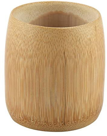 Bambus-Teetasse, natürliche Reine Bambus-Teetasse, handgefertigt, Keine Farbe, umweltfreundliche Wassertassen, Holzbecher, geeignet für Kaffee, Bier, Tee, Saft, Milch(L)