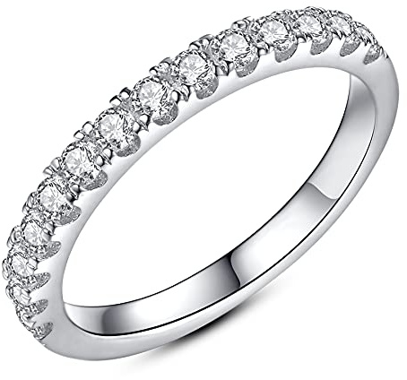 Mejewri Moissanite Engagement Rings 925 Sterling Silver Rings Promise Wedding Rings for Women, Round Cut 1.5CT O1/2
