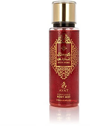 AYAT PERFUMES – Brume Corporelle Parfumée CRYSTAL INTENSE 250 ml - Body Mist Brume Corps Senteur Orientale Arabian Fragrance Pour Femme – Fabriqué à Dubaï