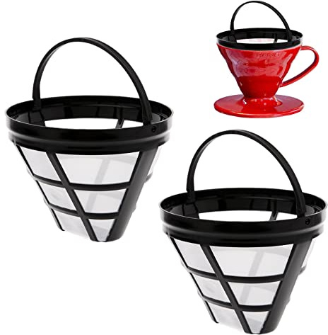Filtre à Café Réutilisable Taille 4, 1/2/3/5 Pièces Filtre Café Permanent pour Machines à Café et à Thé, Filtres à Style Cône Numéro 4 pour 8 à 12 Tasses, pour Camping Bureau Domicile