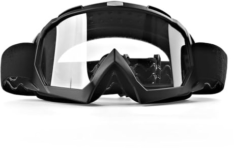 BIBIRE Lunettes de Moto Anti-Buée/Poussière TPU MX Cross D'Équitation, ATV Anti UV Réglable Pour Tout-Terrain, VTT, Homme et Femme