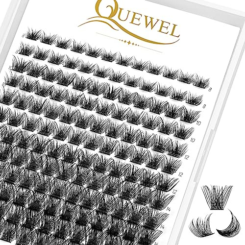 QUEWEL Cluster Falsche Wimpern Mega Volume Cluster Individuelle Lashes Russische Volumen Wimpern Individuelle DIY Wimpernverlängerung (mega-D-MIX8-16)
