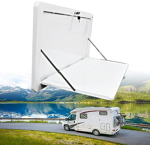 FQWYNMZ Klapptisch Klein für Wohnmobile, Wandtisch Klappbar für Wohnmobile, Wandklapptisch für Wohnmobile mit 2 Schlüsseln, Klapptisch Wandmontage mit Einer Tragfähigkeit von 25 Kg,