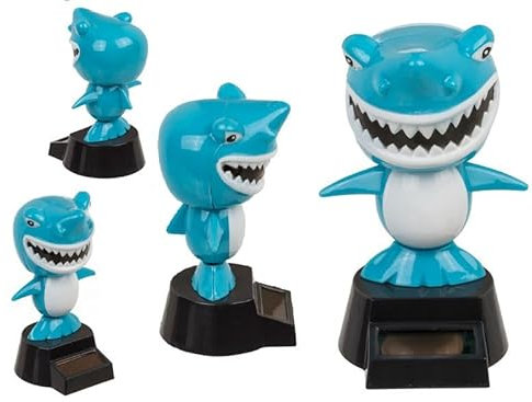 Out of the blue Figura di squalo a energia solare, figura oscillante, squalo da pesca, squalo