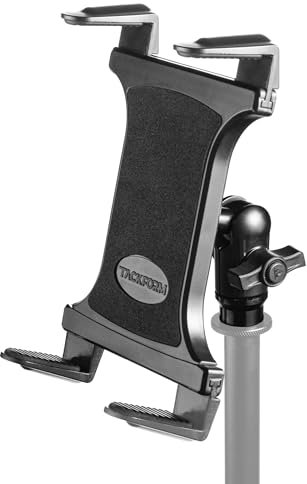 Tackform Tablet Holder for Microphone Stand - Pro Grade, Lightweight, Anti-Slip Mic Stand Mount Ideal for Musicians, Live Performers, Studio Recording | Compatible with iPad Mini/Air/Pro, Galaxy, More