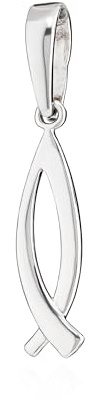 NKlaus Kettenanhänger ICHTHYS Fisch 925 Sterlingsilber, 18 mm, 1 Stück | Christliches Symbol; 5,8 mm breit, 1,1 mm dick und ca. 0,98 g leicht