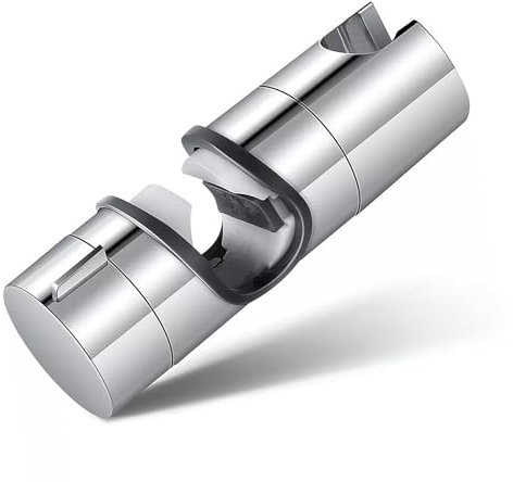 Shower Riser Rail Slider, Adjustable Shower Head Holder Replacement Universal Shower Bracket for 22-25MM Riser Rail 360° Rotation Shower Pole Holder(Chrome Plated)