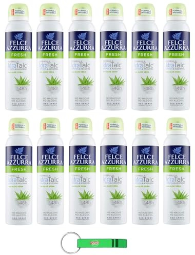 Felce Azzurra - Deodorante Spray Fresh con aloe vera, formula IdraTalk, efficacia 48 ore, senza macchie, 150 ml + portachiavi Beni Culinari