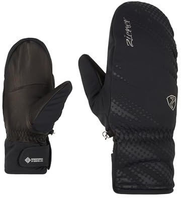 Ziener Damen KAROIA Ski-Fäustling/Wintersport | Primaloft, Winddicht, sehr warm, Black, 6,5
