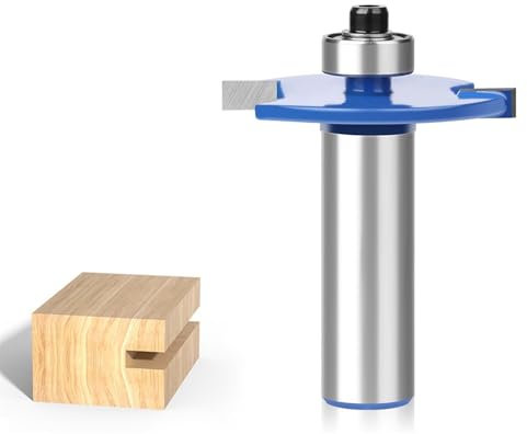 1pcs Biscuit Jointer Router Bit, 6mm 6.35mm 12mm 12.7mm Shank T-Slot Milling Cutter With Bearing Slot Cutter Router Bit Woodworking Tool(6mmx4mm)