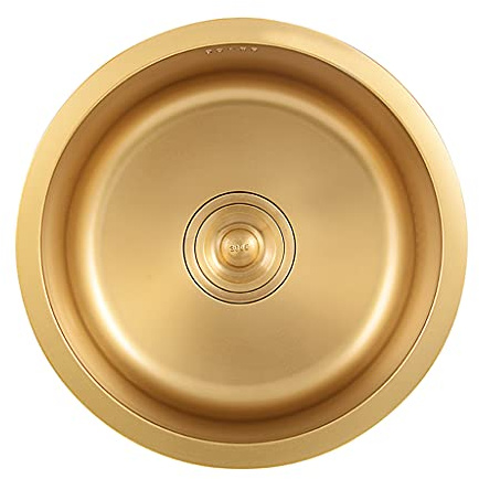 . Nano guld diskbänk 304 rostfritt stål diskbänk bardisk mini liten rund diskho enkel diskho cirkulär, 32 * 32 * 19cm