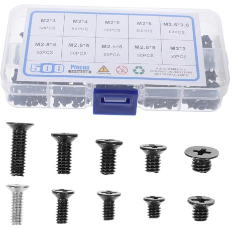 SKISUNO Plasterboard Screws Screws Assortment Kit Countersunk Flat Head Tapping Computer Accessory Laptop Repair