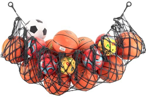 Förvaringsnät för sportbollar, hängande korg för basket, volleyboll, fotboll, sportutrustning, nätförvaringsväska, förvaringsnät för bollar i garage