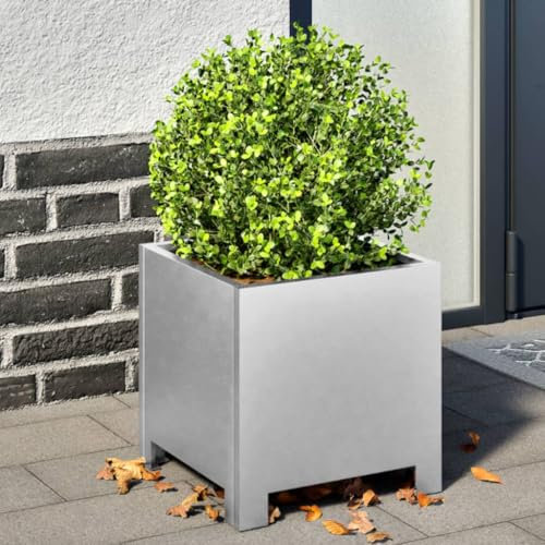 ShGaxin Pflanzkübel 2 STK. 30x30x30 cm Verzinkter Stahl, Blumentopf Gross, Blumenkasten Balkon, übertopf, Pflanzkasten, Flowerpot, Kräuterbeet Für Die Küche, Vertikalbeet - 851196